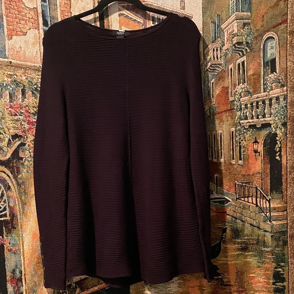 Alfani Women's Black With Button Details Crew Neck Sweater - Picture 1 of 5